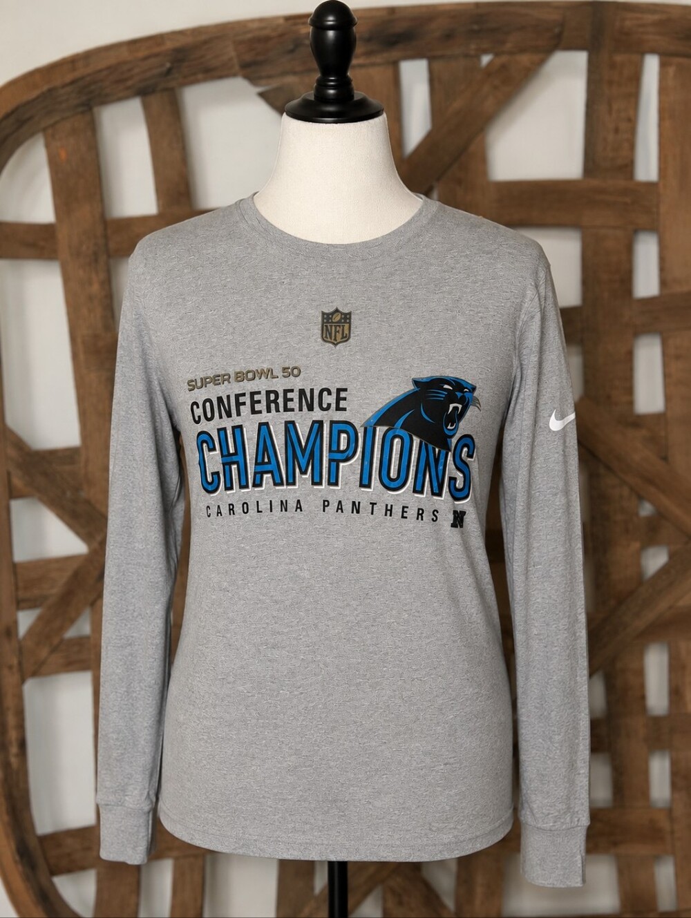 Nike Gray Carolina Panthers Conference Champions Long Sleeve Shirt